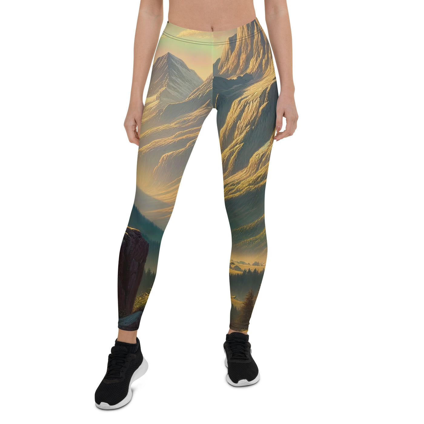 Ölgemälde eines Schweizer Wanderers in den Alpen bei goldenem Sonnenlicht - Leggings (All-Over Print) wandern xxx yyy zzz XL