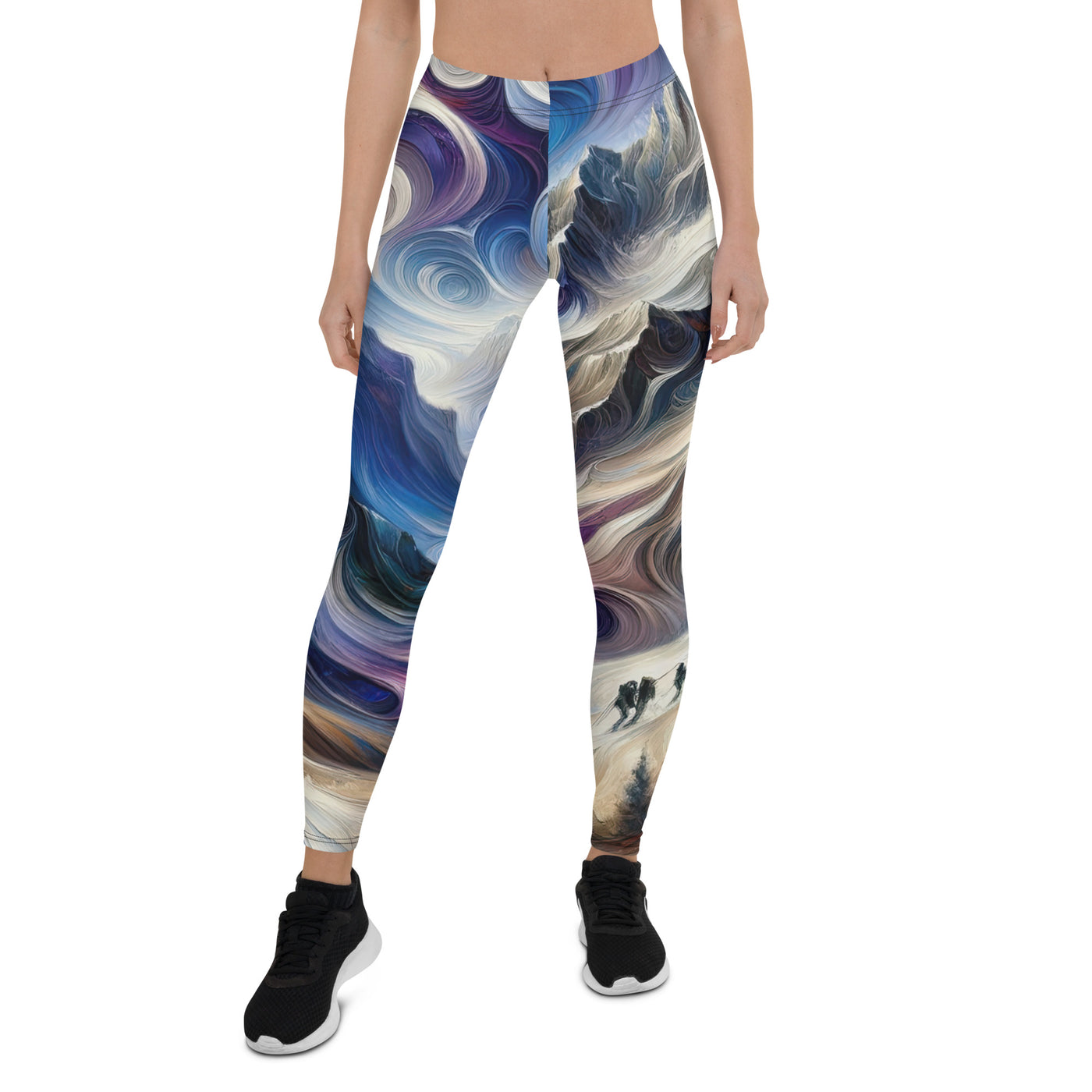 Ölgemälde der Alpen in abstraktem Expressionismus, wilde Naturdarstellung - Leggings (All-Over Print) berge xxx yyy zzz