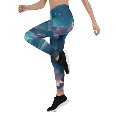 Stille Alpennacht: Digitale Kunst mit Gipfeln und Sternenteppich - Leggings (All-Over Print) wandern xxx yyy zzz