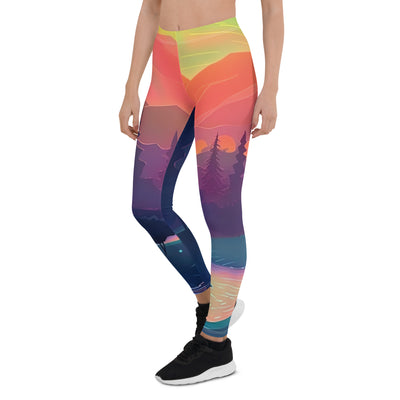 Berge, Fluss, Sonnenuntergang - Malerei - Leggings (All-Over Print) berge xxx