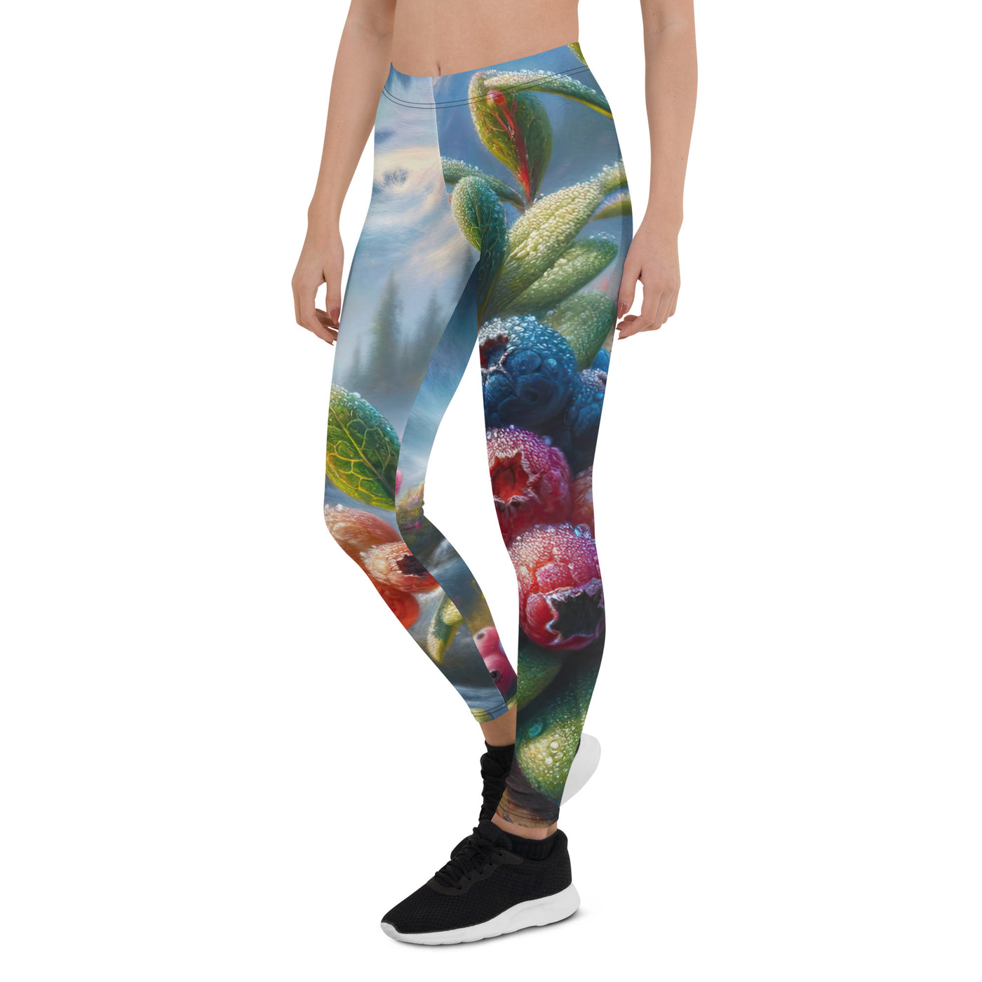 Ölgemälde einer Nahaufnahme von Alpenbeeren in satten Farben und zarten Texturen - Leggings (All-Over Print) wandern xxx yyy zzz