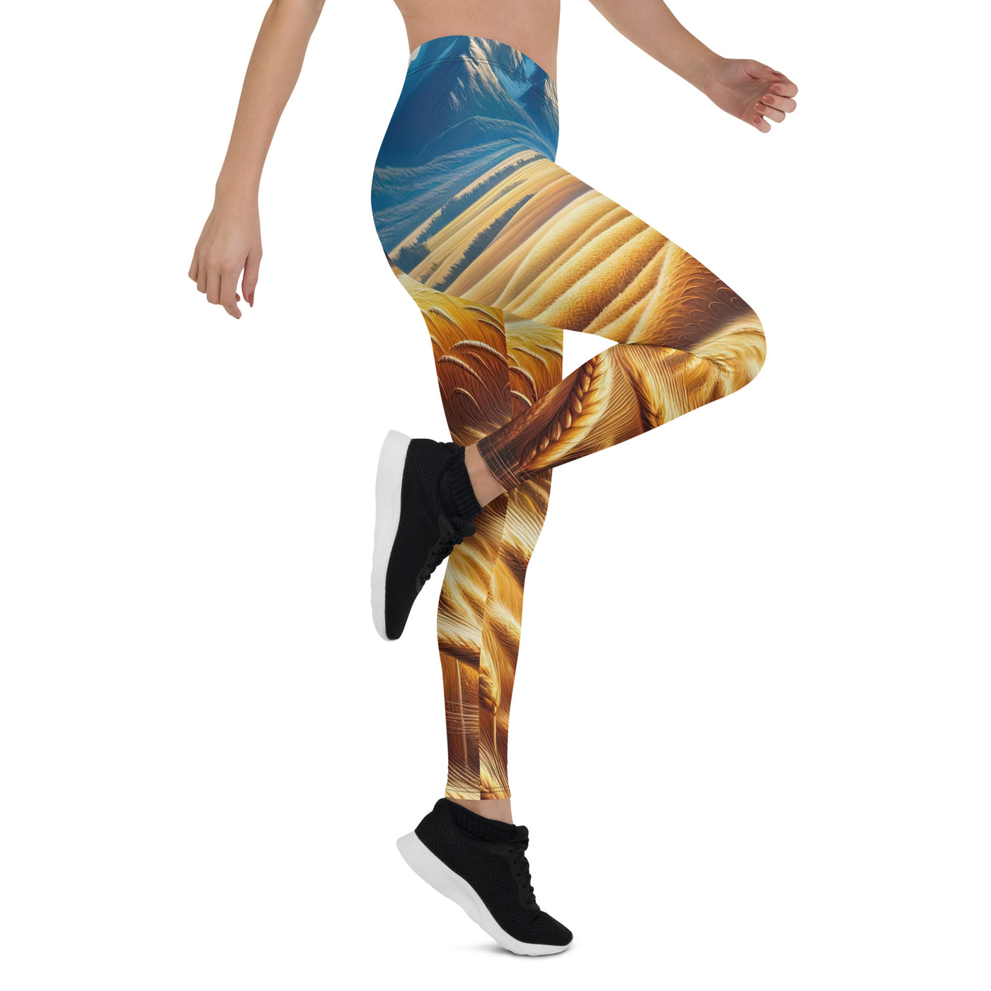 Ölgemälde eines weiten bayerischen Weizenfeldes, golden im Wind (TR) - Leggings (All-Over Print) xxx yyy zzz