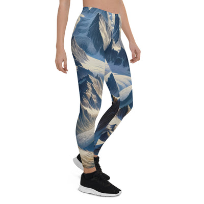 Ölgemälde der Alpen mit hervorgehobenen zerklüfteten Geländen im Licht und Schatten - Leggings (All-Over Print) berge xxx yyy zzz