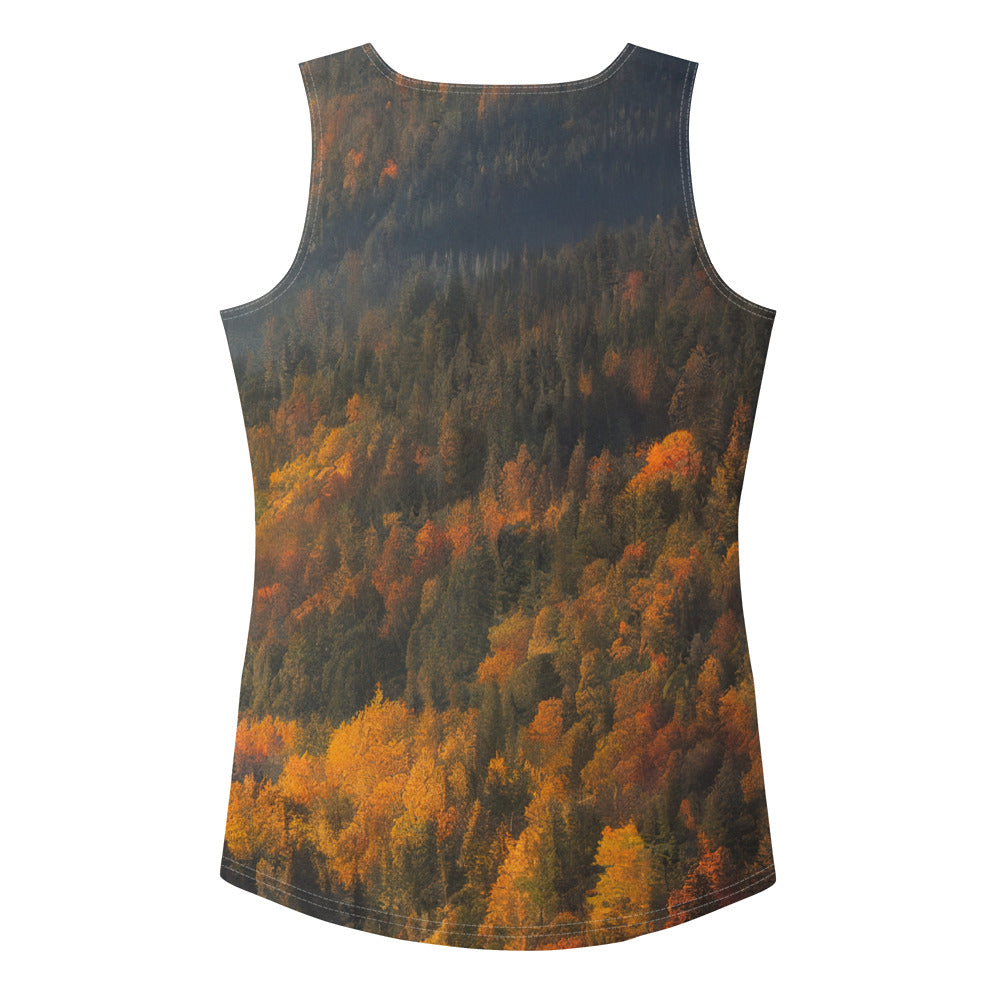 Berge, Wald und Nebel - Malerei - Damen Tanktop (All-Over Print) berge xxx XL