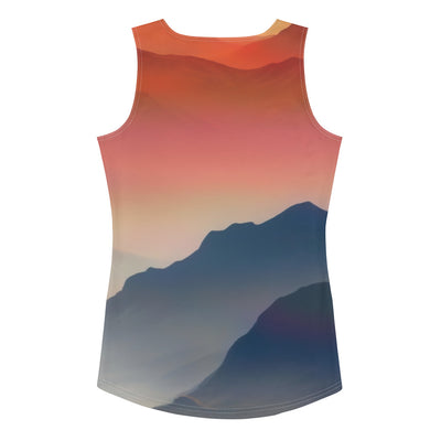 Sonnteruntergang, Gebirge und Nebel - Landschaftsmalerei - Damen Tanktop (All-Over Print) berge xxx