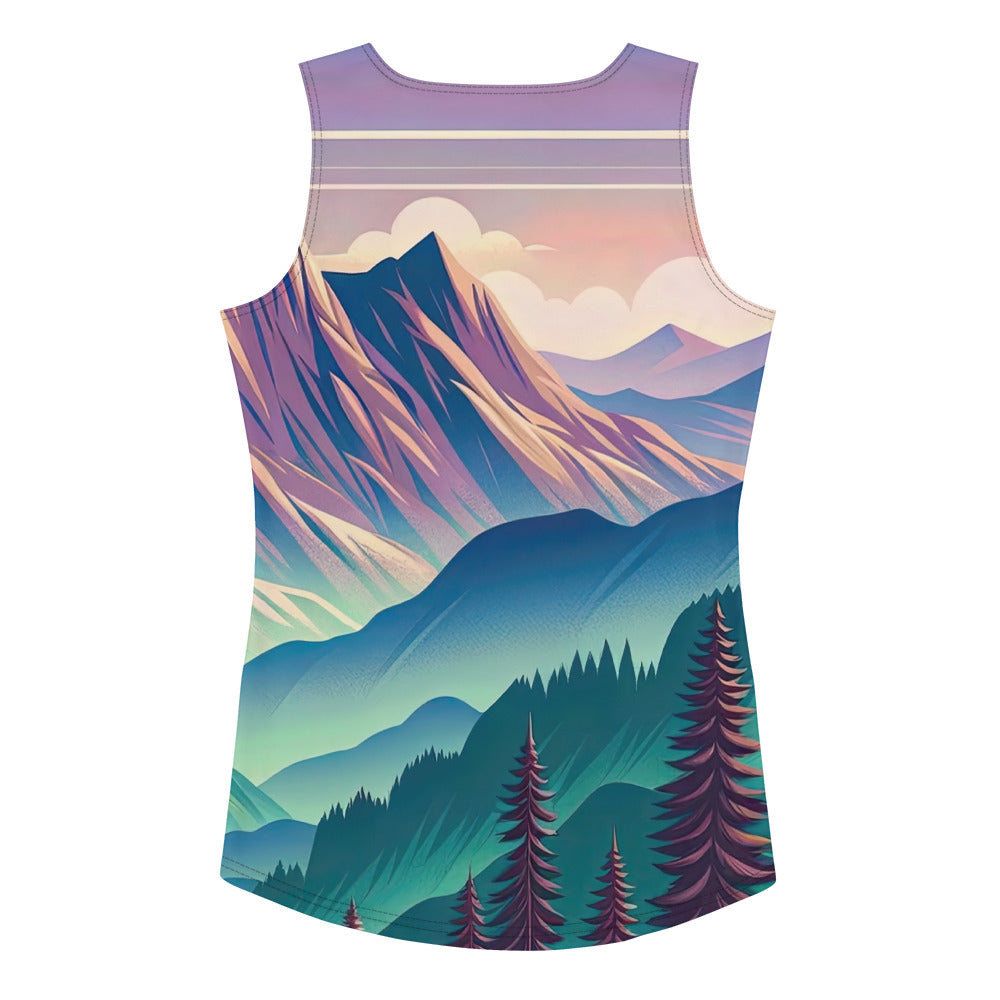 Harmonische Berglandschaft mit Schweizer Flagge auf Gipfel - Damen Tanktop (All-Over Print) berge xxx yyy zzz XL