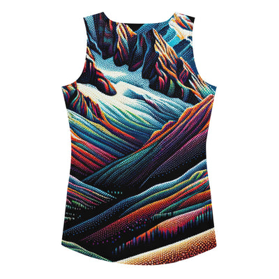 Pointillistische Darstellung der Alpen, Farbpunkte formen die Landschaft - Damen Tanktop (All-Over Print) berge xxx yyy zzz XL