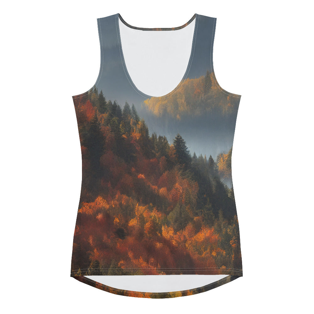Berge, Wald und Nebel - Malerei - Damen Tanktop (All-Over Print) berge xxx
