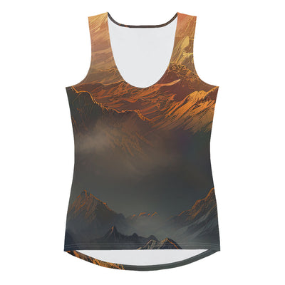 Wunderschöne Himalaya Gebirge im Nebel und Sonnenuntergang - Malerei - Damen Tanktop (All-Over Print) berge xxx