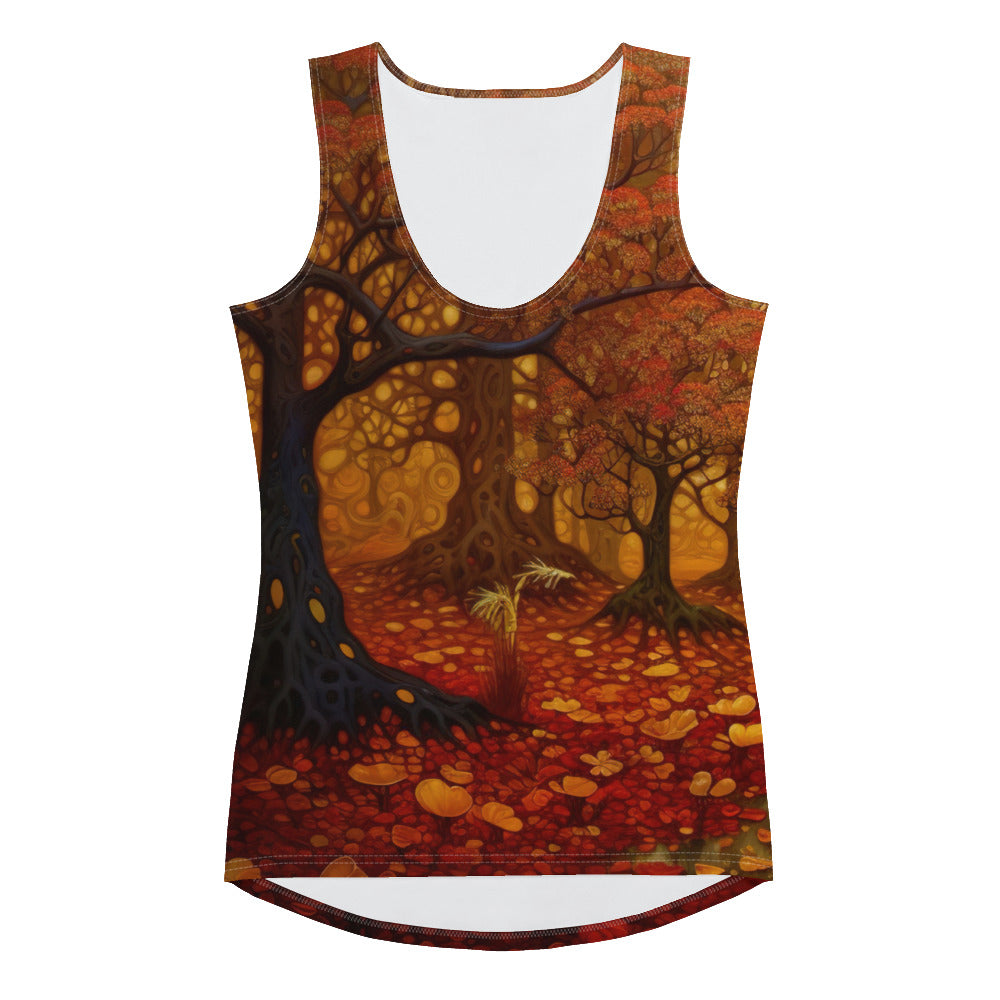 Wald im Herbst und kleiner Bach - Damen Tanktop (All-Over Print) camping xxx
