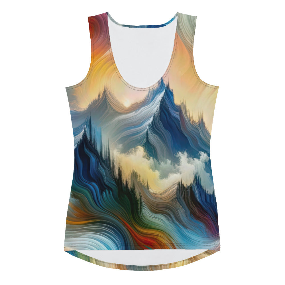Ätherische schöne Alpen in lebendigen Farbwirbeln - Abstrakte Berge - Damen Tanktop (All-Over Print) berge xxx yyy zzz
