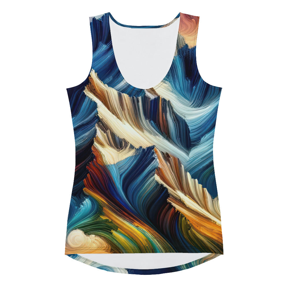 Abstrakte Kunst der Alpen mit lebendigen Farben und wirbelnden Mustern, majestätischen Gipfel und Täler - All-Over Print Women's Tank berge xxx yyy zzz