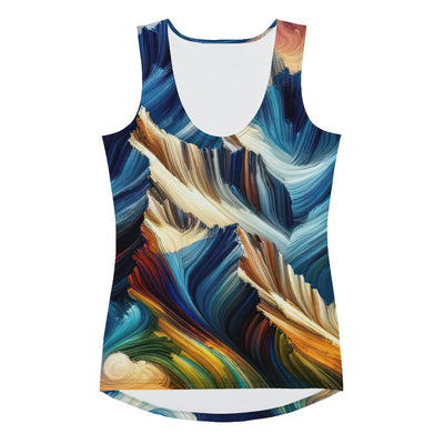 Abstrakte Kunst der Alpen mit lebendigen Farben und wirbelnden Mustern, majestätischen Gipfel und Täler - All-Over Print Women's Tank berge xxx yyy zzz