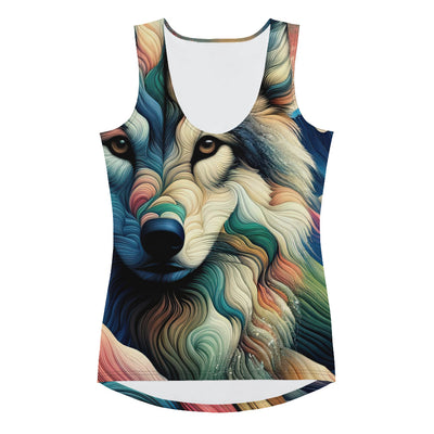 Traumhaftes Alpenpanorama mit Wolf in wechselnden Farben und Mustern (AN) - Damen Tanktop (All-Over Print) xxx yyy zzz