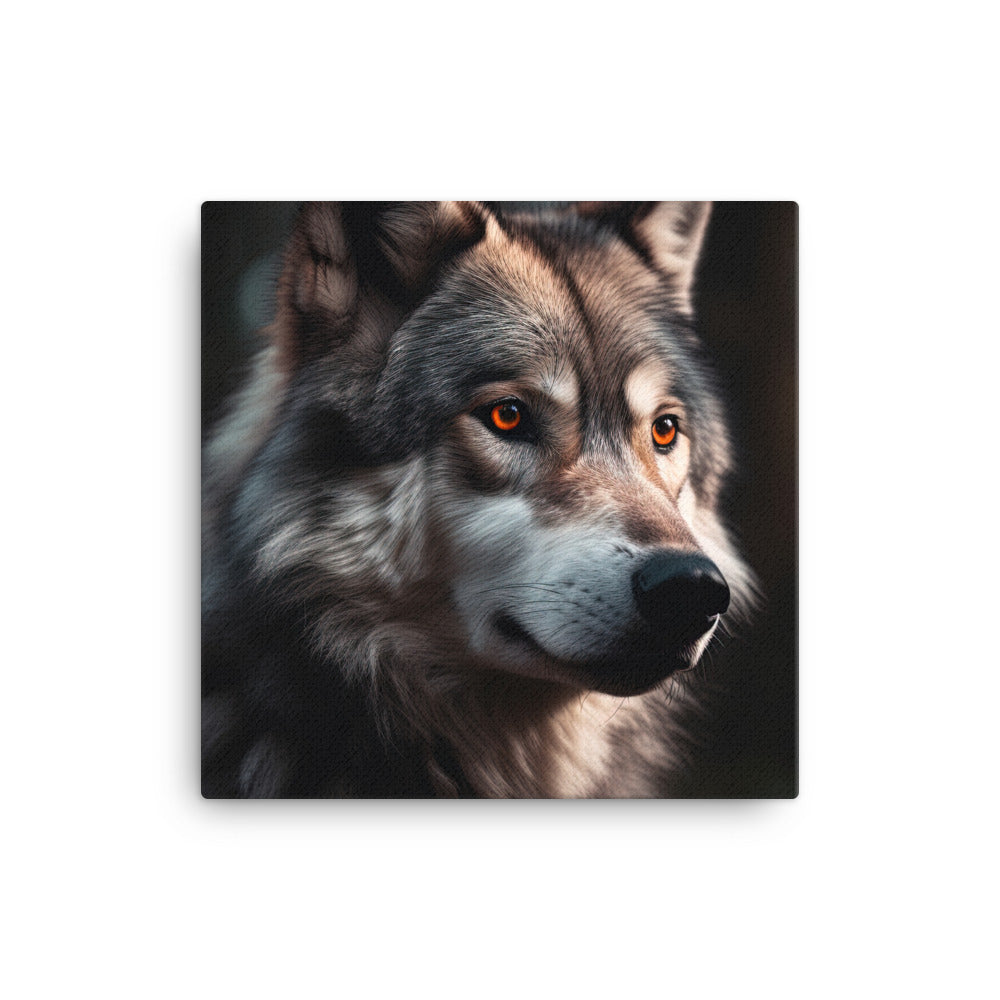 Wolf Porträt - Fotorealistische Malerei - Leinwand camping xxx 30.5 x 30.5 cm