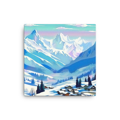 Berge und Schnee - Landschaft - Leinwand ski xxx 30.5 x 30.5 cm