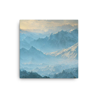 Schöne Berge mit Nebel bedeckt - Ölmalerei - Leinwand berge xxx 30.5 x 30.5 cm