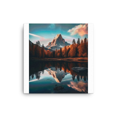Bergsee, Berg und Bäume - Foto - Leinwand berge xxx 30.5 x 30.5 cm