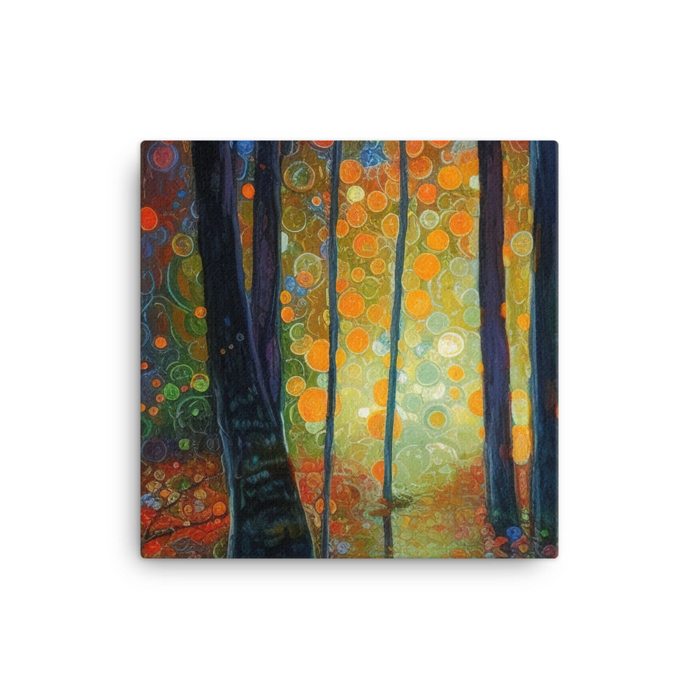 Wald voller Bäume - Herbstliche Stimmung - Malerei - Leinwand camping xxx 30.5 x 30.5 cm