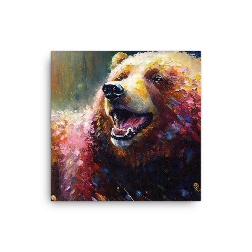 Süßer Bär - Ölmalerei - Leinwand camping xxx 30.5 x 30.5 cm