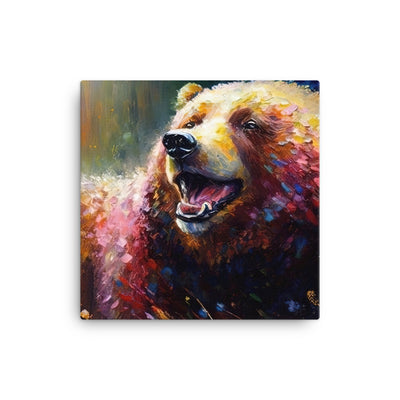 Süßer Bär - Ölmalerei - Leinwand camping xxx 30.5 x 30.5 cm