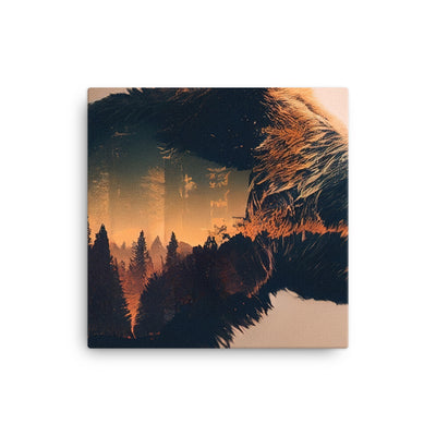 Bär und Bäume Illustration - Leinwand camping xxx 30.5 x 30.5 cm