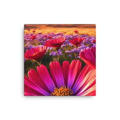 Wünderschöne Blumen und Berge im Hintergrund - Leinwand berge xxx 30.5 x 30.5 cm