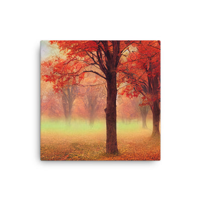Wald im Herbst - Rote Herbstblätter - Leinwand camping xxx 30.5 x 30.5 cm