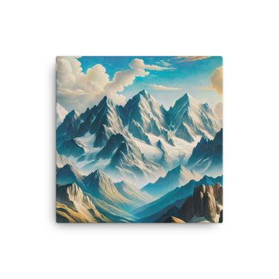 Ein Gemälde von Bergen, das eine epische Atmosphäre ausstrahlt. Kunst der Frührenaissance - Leinwand berge xxx yyy zzz 30.5 x 30.5 cm