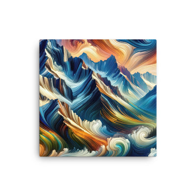 Abstrakte Kunst der Alpen mit lebendigen Farben und wirbelnden Mustern, majestätischen Gipfel und Täler - Leinwand berge xxx yyy zzz 30.5 x 30.5 cm