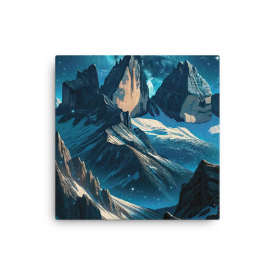 Fuchs in Alpennacht: Digitale Kunst der eisigen Berge im Mondlicht - Leinwand camping xxx yyy zzz 30.5 x 30.5 cm
