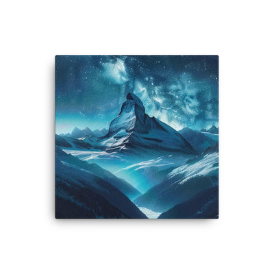 Winterabend in den Bergen: Digitale Kunst mit Sternenhimmel - Leinwand berge xxx yyy zzz 30.5 x 30.5 cm