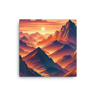 Dramatischer Alpen-Sonnenuntergang, Gipfelkreuz in Orange-Rosa - Leinwand berge xxx yyy zzz 30.5 x 30.5 cm