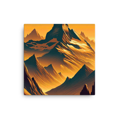 Fuchs in Alpen-Sonnenuntergang, goldene Berge und tiefe Täler - Leinwand camping xxx yyy zzz 30.5 x 30.5 cm