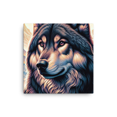 Majestätischer, glänzender Wolf in leuchtender Illustration (AN) - Leinwand xxx yyy zzz 30.5 x 30.5 cm