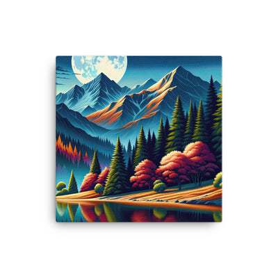 Ruhiger Herbstabend in den Alpen, grün-rote Berge - Leinwand berge xxx yyy zzz 30.5 x 30.5 cm