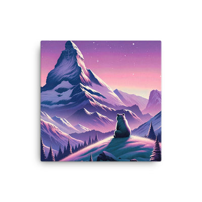 Bezaubernder Alpenabend mit Bär, lavendel-rosafarbener Himmel (AN) - Leinwand xxx yyy zzz 30.5 x 30.5 cm
