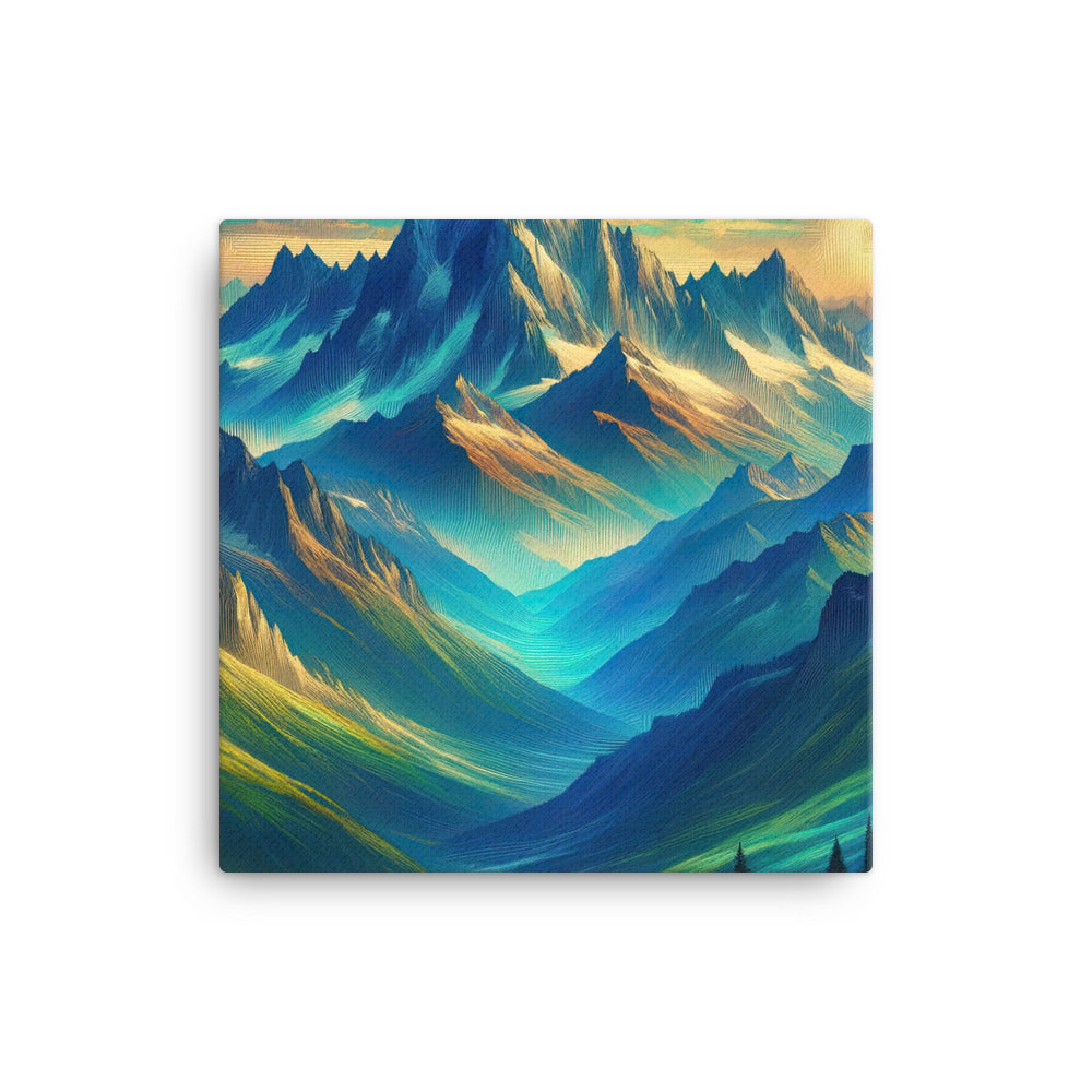 Atemberaubende alpine Komposition mit majestätischen Gipfeln und Tälern - Leinwand berge xxx yyy zzz 30.5 x 30.5 cm