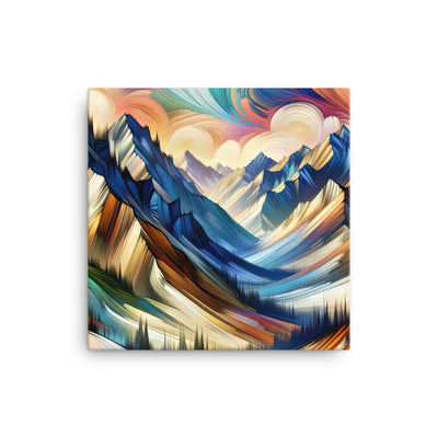 Alpen in abstrakter Expressionismus-Manier, wilde Pinselstriche - Leinwand berge xxx yyy zzz 30.5 x 30.5 cm