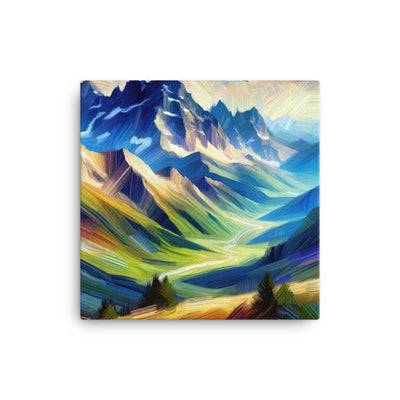 Impressionistische Alpen, lebendige Farbtupfer und Lichteffekte - Leinwand berge xxx yyy zzz 30.5 x 30.5 cm
