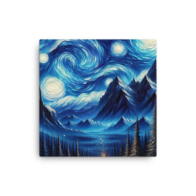Sternennacht-Stil Ölgemälde der Alpen, himmlische Wirbelmuster - Leinwand berge xxx yyy zzz 30.5 x 30.5 cm