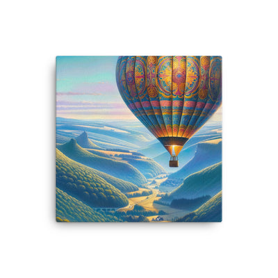 Ölgemälde einer ruhigen Szene mit verziertem Heißluftballon - Leinwand berge xxx yyy zzz 30.5 x 30.5 cm