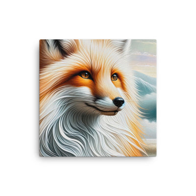 Ölgemälde eines anmutigen, intelligent blickenden Fuchses in Orange-Weiß - Leinwand camping xxx yyy zzz 30.5 x 30.5 cm
