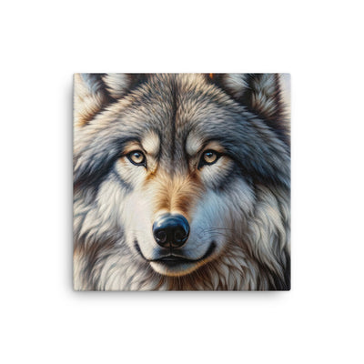 Porträt-Ölgemälde eines prächtigen Wolfes mit faszinierenden Augen (AN) - Leinwand xxx yyy zzz 30.5 x 30.5 cm