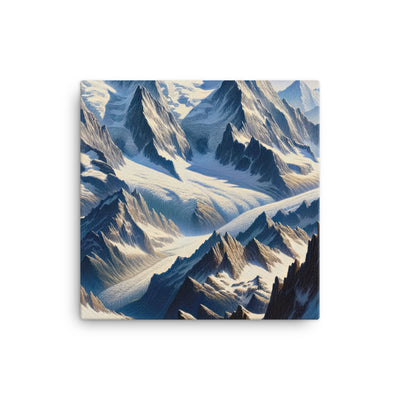 Ölgemälde der Alpen mit hervorgehobenen zerklüfteten Geländen im Licht und Schatten - Leinwand berge xxx yyy zzz 30.5 x 30.5 cm