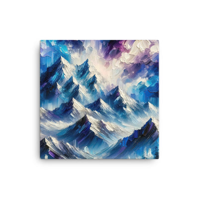 Alpenabstraktion mit dramatischem Himmel in Öl - Leinwand berge xxx yyy zzz 30.5 x 30.5 cm