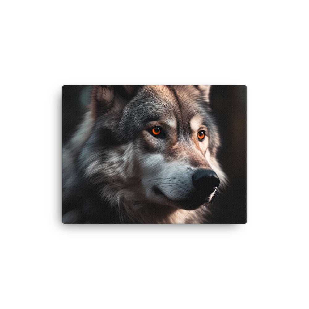 Wolf Porträt - Fotorealistische Malerei - Leinwand camping xxx 30.5 x 40.6 cm