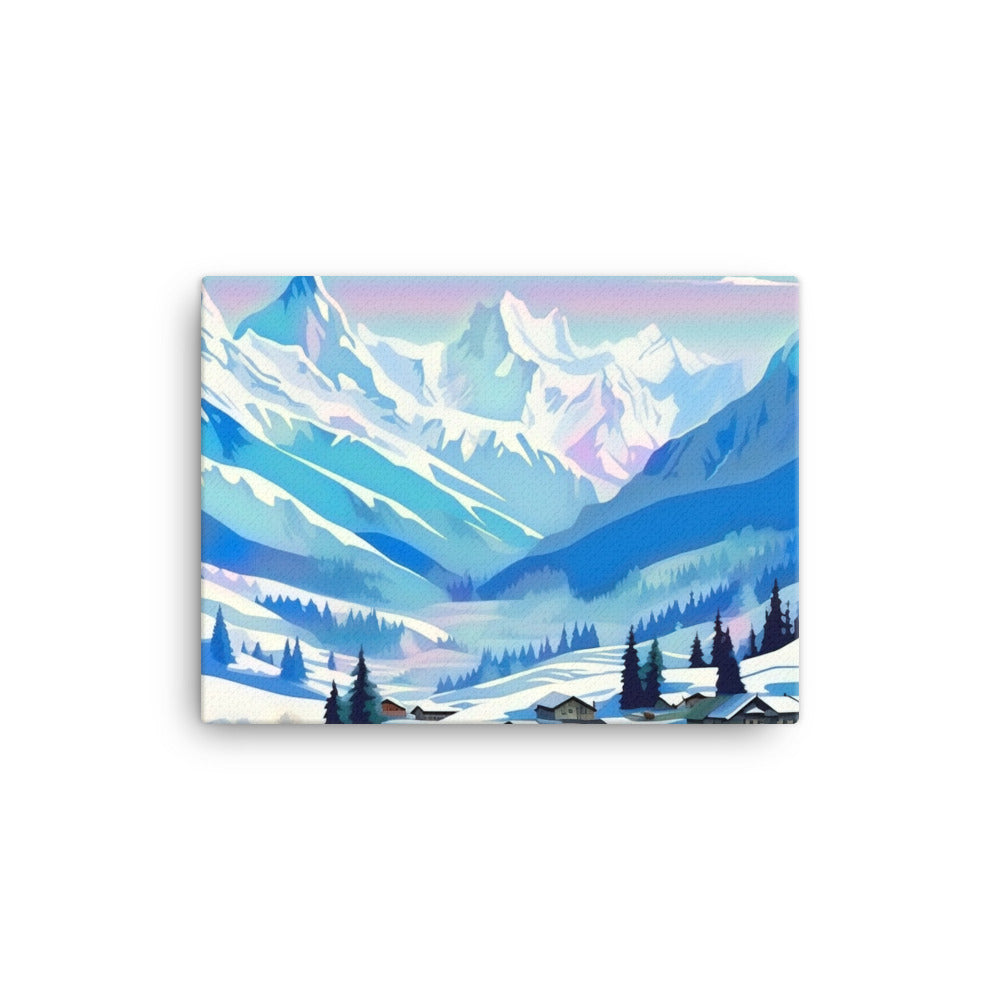 Berge und Schnee - Landschaft - Leinwand ski xxx 30.5 x 40.6 cm