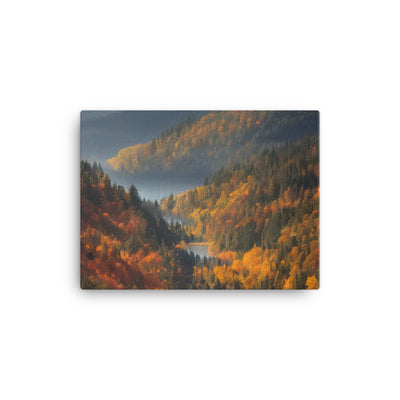 Berge, Wald und Nebel - Malerei - Leinwand berge xxx 30.5 x 40.6 cm