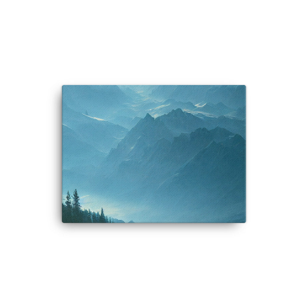 Gebirge, Wald und Bach - Leinwand berge xxx 30.5 x 40.6 cm